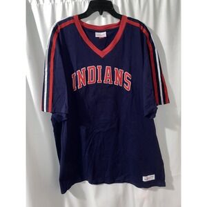 Cleveland‎ Indians Mitchell & Ness Jersey Style Shirt Men's 2XLT